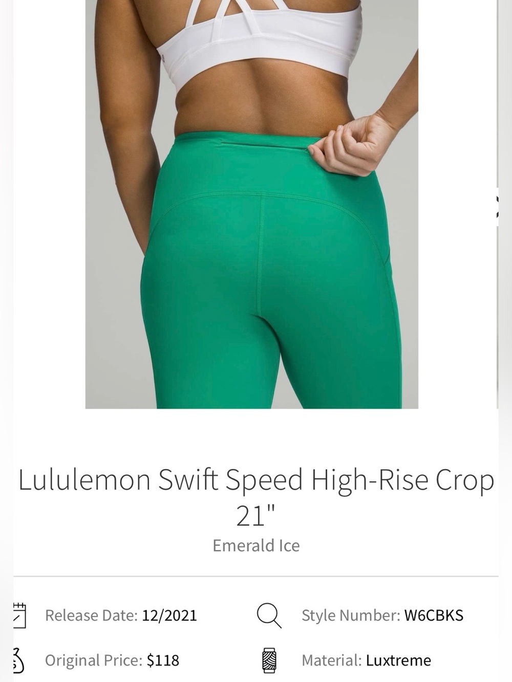Lululemon Swift Speed High-Rise Crop 21"-NWOT - Picture 2 of 14